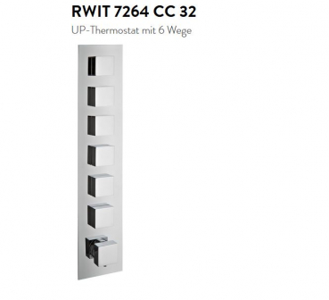 Treemme 7264/32 Unterputz-Thermostat mit 6-Wege-Umsteller