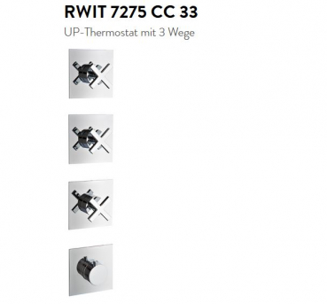 Treemme 7275/33 Unterputz-Thermostat mit 3-Wege-Umsteller