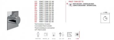 Treemme 7286/85 Einhebelmischer Unterputz-Thermostat