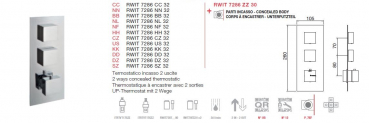 Treemme 7286/32 Unterputz-Thermostat mit 2-Wege-Umsteller