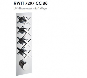 Treemme 7297/36 Unterputz-Thermostat mit 4-Wege-Umsteller