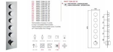 Treemme 7298 Unterputz-Thermostat mit 5-Wege-Umsteller