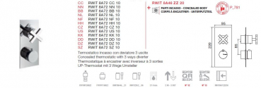 Treemme 8A72/10 Unterputz-Thermostat mit 3-Wege-Umsteller