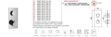 Treemme 8A72 Unterputz-Thermostat mit 3-Wege-Umsteller