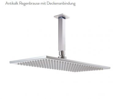 Treemme Antikalk Regenbrause mit Deckenarm Duschkopf 6591