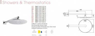 Treemme Antikalk Regenbrause mit Wandarm Duschkopf 2707