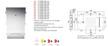Treemme Kopfbrause mit Regen und Wasserfall Dusche Deckenmontage RTBR 385