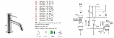 Treemme Up+ Einhand Waschtischmischer Wasserhahn 6B25