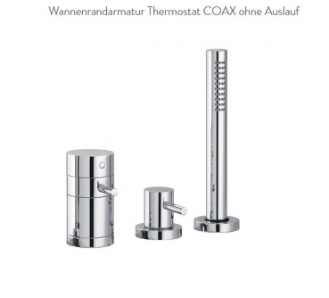 Treemme Wannenrandarmatur 3-Loch-Armatur 7585 mit Thermostat ohne Auslauf