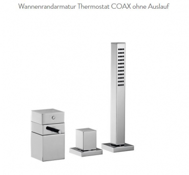 Treemme Wannenrandarmatur 3-Loch-Armatur 7685 mit Thermostat und Handbrause