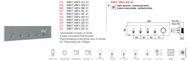 Treemme Watt Unterputz-Thermostat 4-Wege-Mischer 2BF4