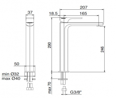 Hask 6A18 Waschtisch-Armatur von Treemme