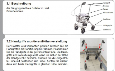 Trendmobil Rollator Gehwagen Standard Stahl mit Einhand-Bremse und Korb