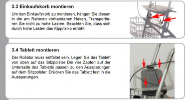 Trendmobil Rollator Gehwagen Standard Stahl mit Einhand-Bremse und Korb