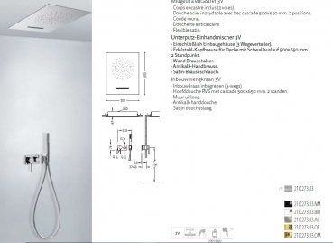 Tres 3 V Duschsystem Duschset Duschkombination mit Handbrause 21027303, modernes Design für Ihr Badezimmer