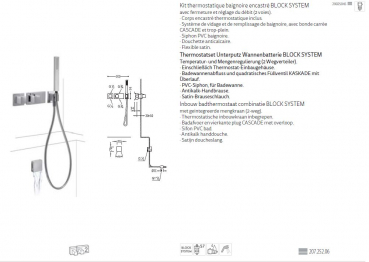 Tres Block System Badewanneneinlauf mit Duschset/Handbrause 20725206, modernes Design für Ihr Badezimmer