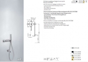 Tres Block System Badewanneneinlauf mit Handbrause 20735208, modernes Design für Ihr Badezimmer