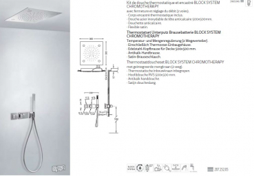 Tres Block System Duschset Chromotherapy Duschkombination mit Handbrause 20725205, modernes Design für Ihr Badezimmer