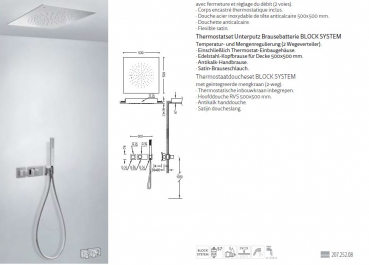 Tres Block System Duschset Duschkombination mit Handbrause 20725208, modernes Design für Ihr Badezimmer