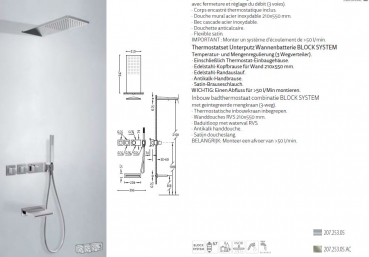 Tres Block System Duschset Duschkombination mit Handbrause 20725305, modernes Design für Ihr Badezimmer