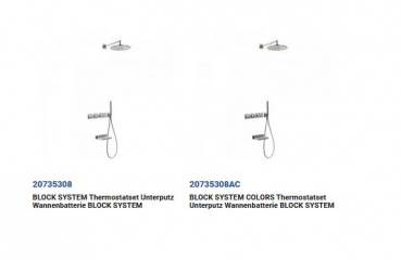 Tres Block System Badewanneneinlauf mit Kopfbrause Duschkombination 20735308, modernes Design für Ihr Badezimmer