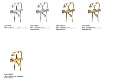 Tres-Clasic Badewannen-Armatur Wandmontage mit Handbrause 24217609 Chrom/Stahl/Gold/Messing, exklusives Design für Ihr Badezimmer