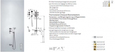 Tres-Clasic Badewannen-Armatur Duschset Duschkombination mit Handbrause 24235201 Chrom/Stahl/Gold/Messing, exklusives Design für Ihr Badezimmer