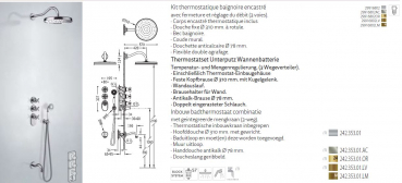 Tres-Clasic Badewannen-Armatur mit Dusche und Handbrause 24235301 Chrom/Stahl/Gold/Messing, exklusives Design für Ihr Badezimmer