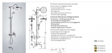 Tres-Clasic Badewannen-Duschset Brausegarnitur und Wandauslauf 24218006 Chrom/Stahl/Messing, exklusives Design für Ihr Badezimmer