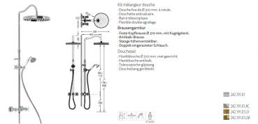 Tres-Clasic Duschset Brausegarnitur 24219101 Chrom/Stahl/Gold/Messing, exklusives Design für Ihr Badezimmer