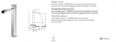 Tres Cuadro-Tres Waschtischmischer Wasserhahn 00681002, modernes Design für Ihr Badezimmer