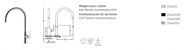 Tres Cuisine Küchenarmatur Wasserhahn für Spültisch 20044002, exklusives Design für Ihre Küche