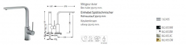 Tres Cuisine Küchenarmatur Wasserhahn für Spültisch 162435, exklusives Design für Ihre Küche