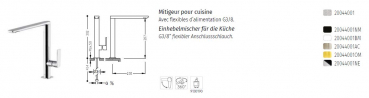 Tres Cuisine Küchenarmatur Wasserhahn für Spültisch 20044001, exklusives Design für Ihre Küche