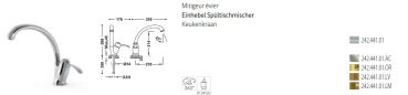 Tres Cuisine Küchenarmatur Wasserhahn für Spültisch 24244101, exklusives Design für Ihre Küche