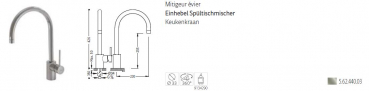 Tres Cuisine Küchenarmatur Wasserhahn für Spültisch 56244003, exklusives Design für Ihre Küche