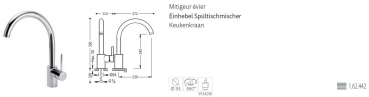 Tres Einhebel Spültischmischer Küchen-Armatur 162442, modernes Design für Ihre Küche