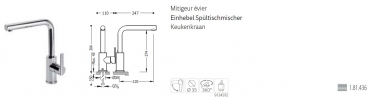 Tres Einhebel Spültischmischer Küchen-Armatur 181436, modernes Design für Ihre Küche