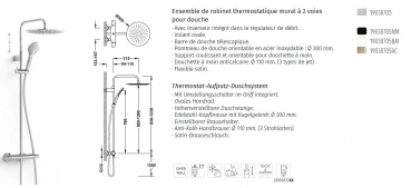 Tres Fuji Thermostat-Duschset Duschsystem höhenverstellbar 19038705