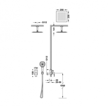 Tres Loft-Tres Duschset Duschkombination mit Handbrause 20018009, modernes Design für Ihr Badezimmer