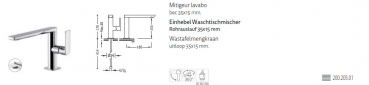 Tres Loft-Tres Einhebel Waschtischmischer Wasserhahn 20020501, modernes Design für Ihr Badezimmer