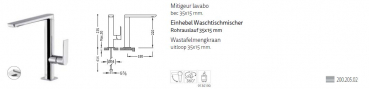 Tres Loft-Tres Einhebel Waschtischmischer Wasserhahn 20020502, modernes Design für Ihr Badezimmer