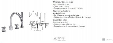 Tres Max-Tres Badewannen-Armatur Wannenrand-Batterie 163145, modernes Design für Ihr Badezimmer