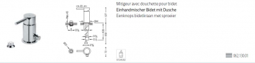 Tres Max-Tres Bidetarmatur mit Dusche Einhebel-Wasserhahn für Bidet 06213001, modernes Design für Ihr Badezimmer