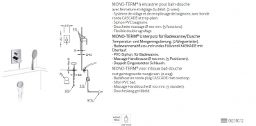 Tres Mono-Term Badewannenauslauf mit Handbrause 06218012, modernes Design für Ihr Badezimmer