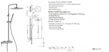 Tres Mono-Term Duschset Duschkombination mit Handbrause 06237801, modernes Design für Ihr Badezimmer