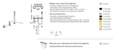 Tres Project-Tres Badewannenrandarmatur Wannenrandarmatur Handbrause mit Badewanneneinlauf 21116103