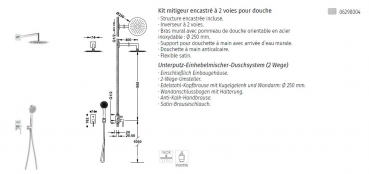 Tres Project-Tres Duschset Unterputz-Einhebelmischer-Duschsystem (2 Wege) 06298004