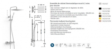 Tres Project-Tres Thermostat-Aufputz-Duschsystem Duschset 19039307