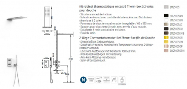 Tres Project-Tres Thermostat-Unterputz-Duschsystem Duschset 21125005